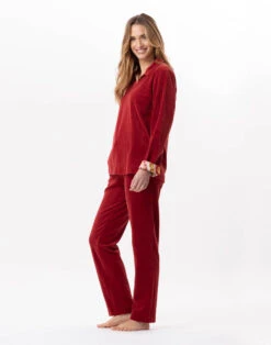 Jogging En Velours ALLEGRA 822 Tomette -Pyjama Chic Femme Magasin jogging en velours allegra 822 tomette 4
