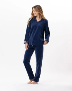 Jogging En Velours GLORIA 822 Prusse -Pyjama Chic Femme Magasin jogging en velours gloria 822 prusse 4