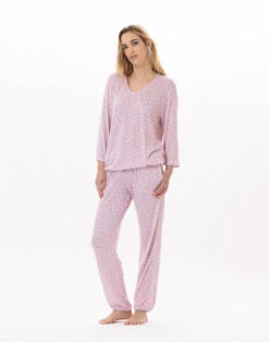 Jogging En Viscose CALISSON 912 Rose -Pyjama Chic Femme Magasin jogging en viscose calisson 912 rose 2