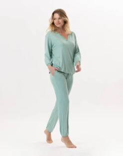 Jogging En Viscose RAMATUELLE 902 Vert D'eau -Pyjama Chic Femme Magasin jogging en viscose ramatuelle 902 vert d eau 3