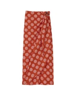 Jupe Paréo Imprimée Pois En 100% Coton RIVA 780 Rose -Pyjama Chic Femme Magasin jupe pareo imprimee pois en 100 coton riva 780 rose 6
