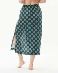 Jupe Paréo Imprimée Pois En 100% Coton RIVA 780 Vert -Pyjama Chic Femme Magasin jupe pareo imprimee pois en 100 coton riva 780 vert 3