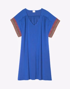 Kaftan En Jersey PAMPELONNE 940 Bleu -Pyjama Chic Femme Magasin kaftan en jersey pampelonne 940 bleu 6