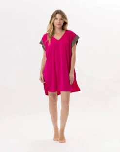 Kaftan En Jersey PAMPELONNE 940 Fuchsia -Pyjama Chic Femme Magasin kaftan en jersey pampelonne 940 fuchsia 3
