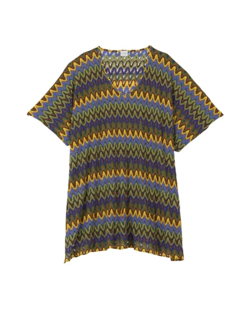 Kaftan En Maille Ajourée BAHIA 740 Bleu Multico 13 Kaftan En Maille Ajourée BAHIA 740 Bleu Multico -Pyjama Chic Femme Magasin kaftan en maille ajouree bahia 740 bleu multico 5