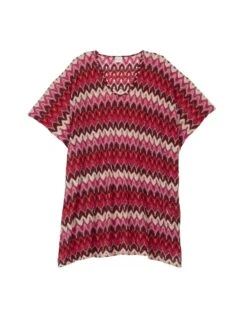 Kaftan En Maille Ajourée BAHIA 740 Rose Multico -Pyjama Chic Femme Magasin kaftan en maille ajouree bahia 740 rose multico 6