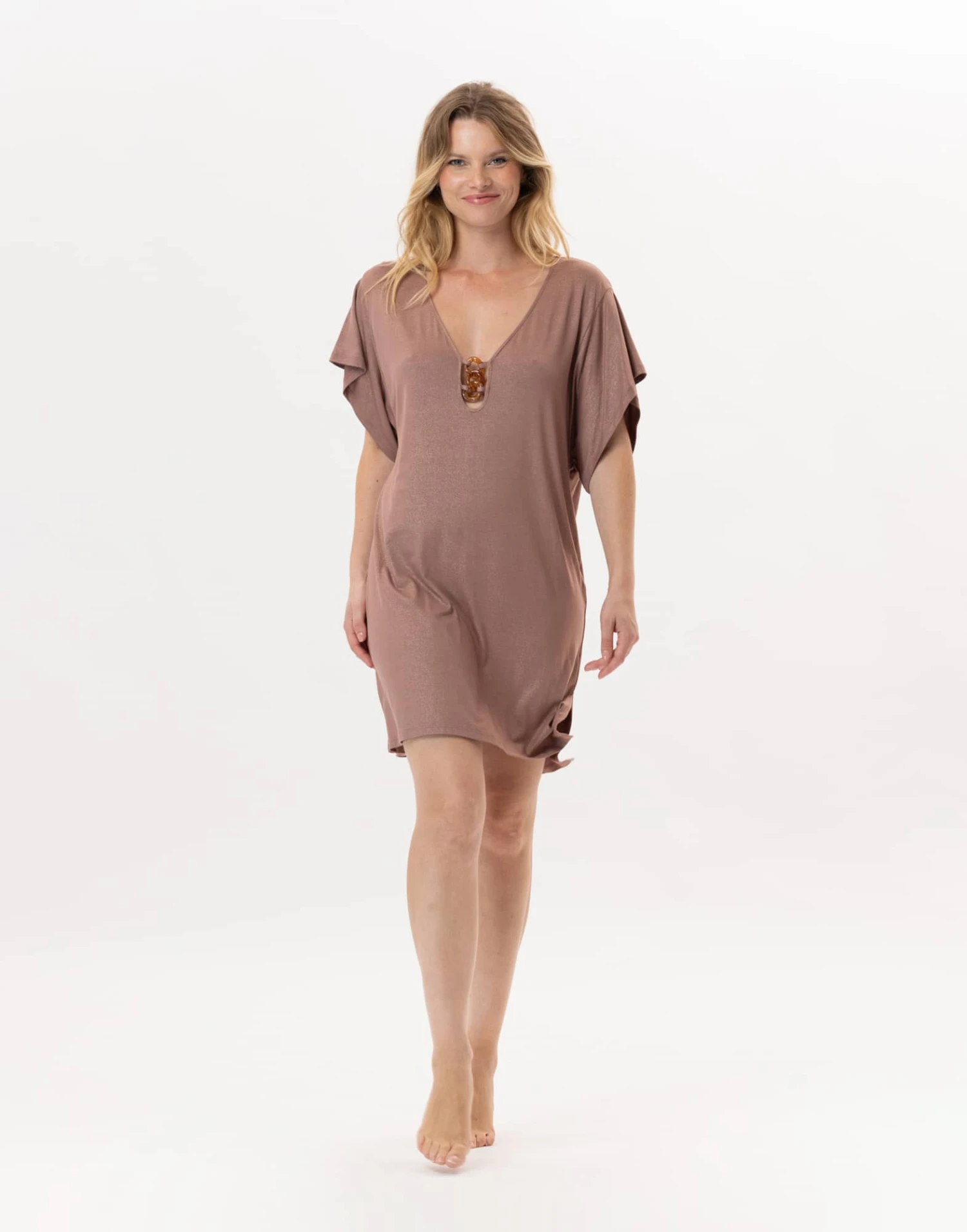 Kaftan En Viscose RAMATUELLE 940 Sable 3 Kaftan En Viscose RAMATUELLE 940 Sable – Image 3