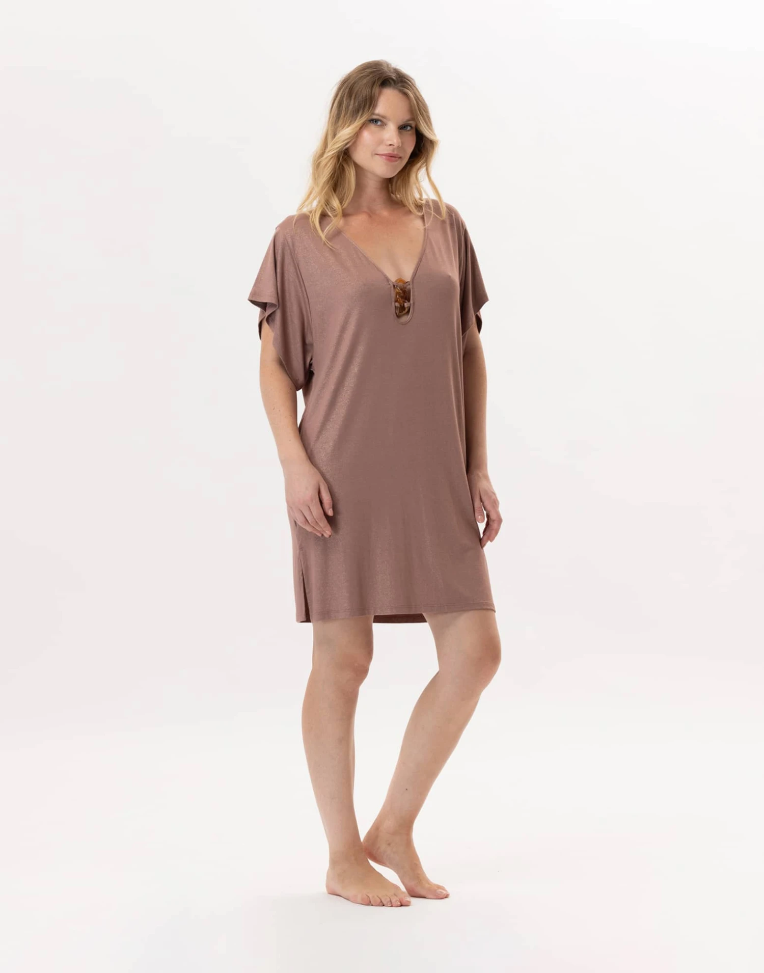 Kaftan En Viscose RAMATUELLE 940 Sable 4 Kaftan En Viscose RAMATUELLE 940 Sable – Image 4