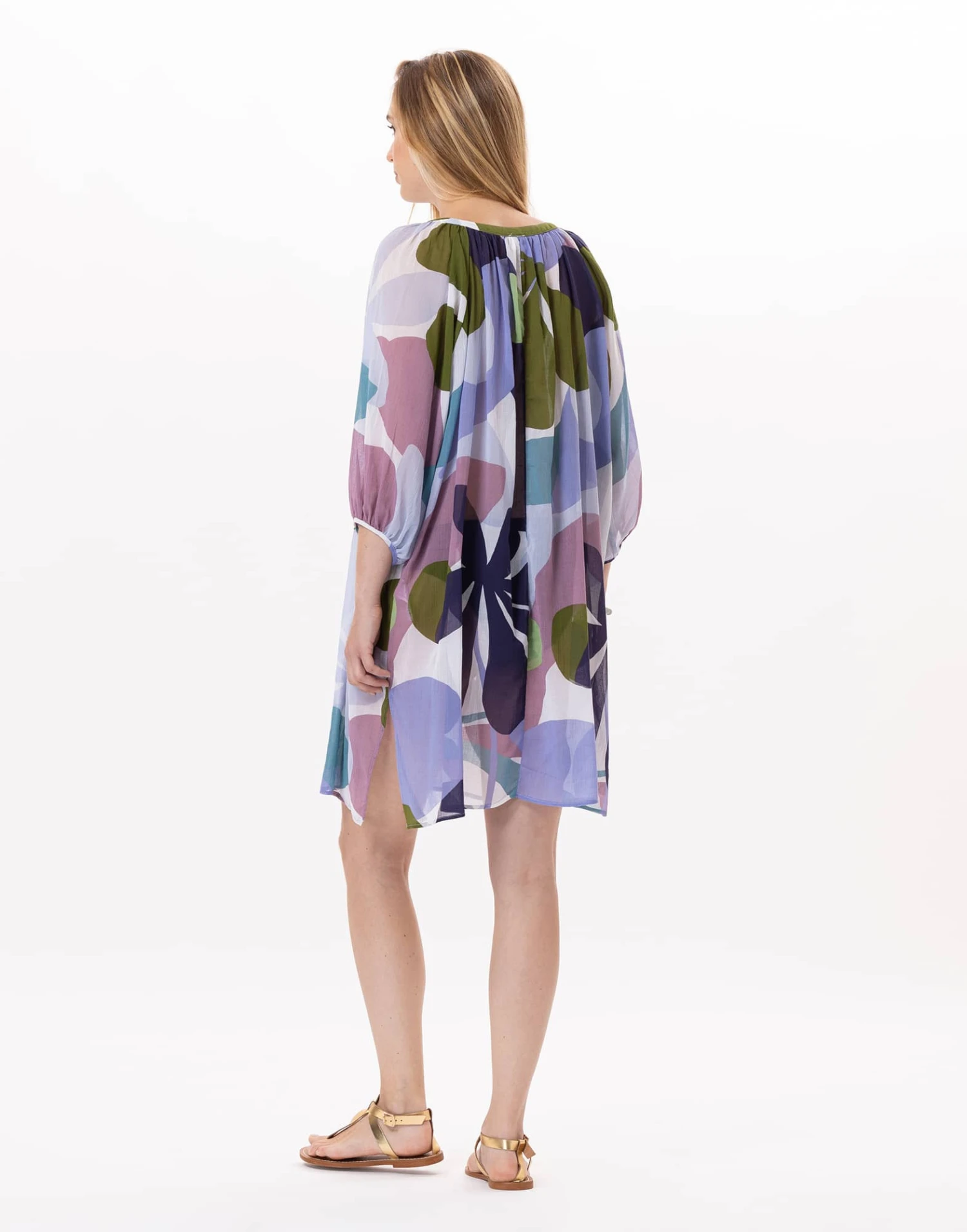 Kaftan En Voile De Coton PORQUEROLLES 940 Multico 5 Kaftan En Voile De Coton PORQUEROLLES 940 Multico – Image 5