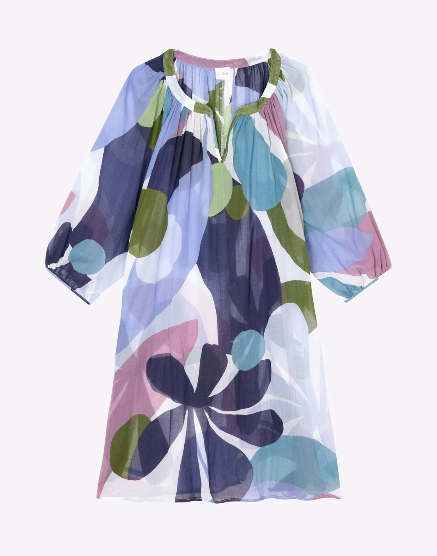 Kaftan En Voile De Coton PORQUEROLLES 940 Multico 6 Kaftan En Voile De Coton PORQUEROLLES 940 Multico – Image 6