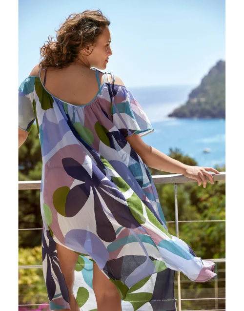 Kaftan En Voile De Coton PORQUEROLLES 940 Multico -Pyjama Chic Femme Magasin kaftan en voile de coton porquerolles 940 multico 6