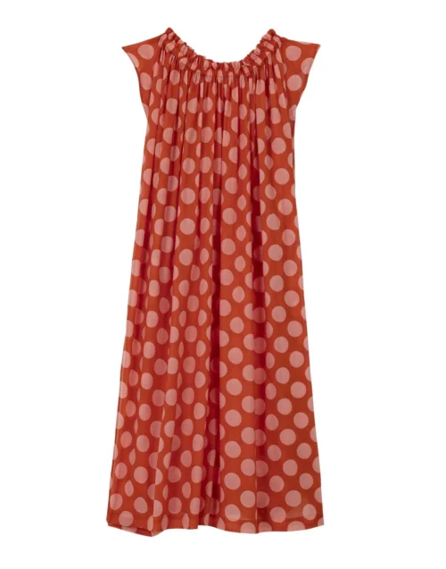 Kaftan Imprimé Pois En 100% Coton RIVA 741 Rose -Pyjama Chic Femme Magasin kaftan imprime pois en 100 coton riva 741 rose 6