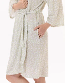 Kimonoen Viscose CALISSON 960 Anis -Pyjama Chic Femme Magasin kimono en viscose calisson 960 anis 3