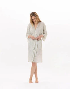 Kimonoen Viscose CALISSON 960 Anis -Pyjama Chic Femme Magasin kimono en viscose calisson 960 anis 4
