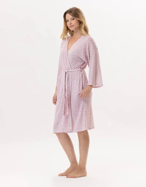 Kimonoen Viscose CALISSON 960 Rose -Pyjama Chic Femme Magasin kimono en viscose calisson 960 rose 2