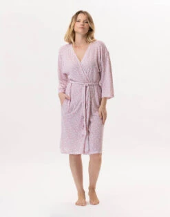 Kimonoen Viscose CALISSON 960 Rose 11 Kimonoen Viscose CALISSON 960 Rose -Pyjama Chic Femme Magasin kimono en viscose calisson 960 rose 4