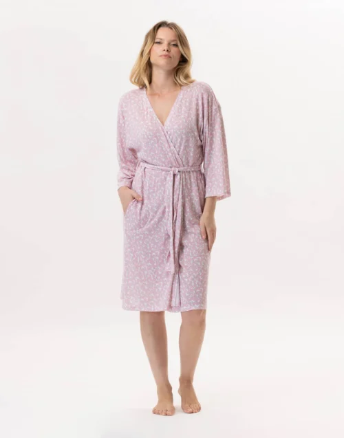 Kimonoen Viscose CALISSON 960 Rose -Pyjama Chic Femme Magasin kimono en viscose calisson 960 rose 4