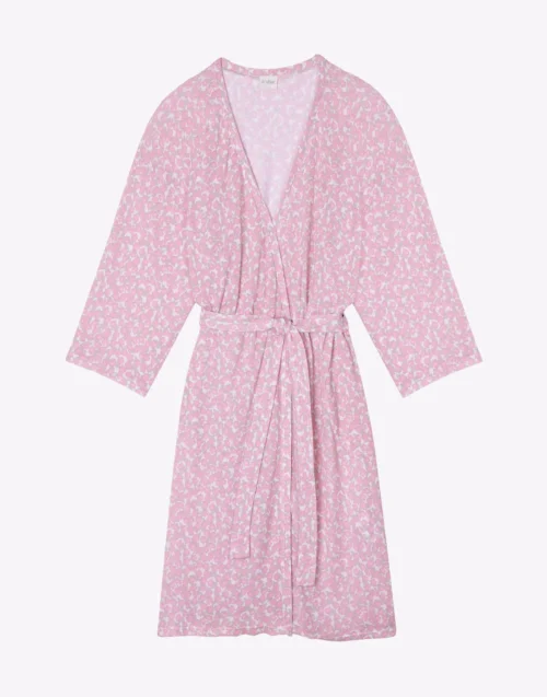 Kimonoen Viscose CALISSON 960 Rose -Pyjama Chic Femme Magasin kimono en viscose calisson 960 rose 6