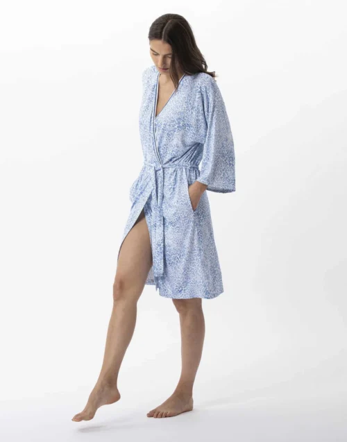 Kimono Imprimé En Viscose élasthanne VICTORIA 760 Ciel -Pyjama Chic Femme Magasin kimono imprime en viscose elasthanne victoria 760 ciel 4
