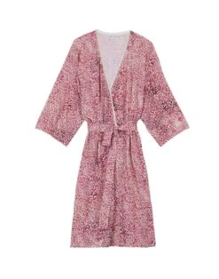 Kimono Imprimé En Viscose élasthanne VICTORIA 760 Fraise -Pyjama Chic Femme Magasin kimono imprime en viscose elasthanne victoria 760 fraise 5