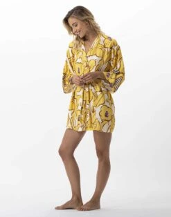 Kimono Imprimé Fleurs En 100% Viscose NÉROLI 760 Multico -Pyjama Chic Femme Magasin kimono imprime fleurs en 100 viscose neroli 760 multico 3