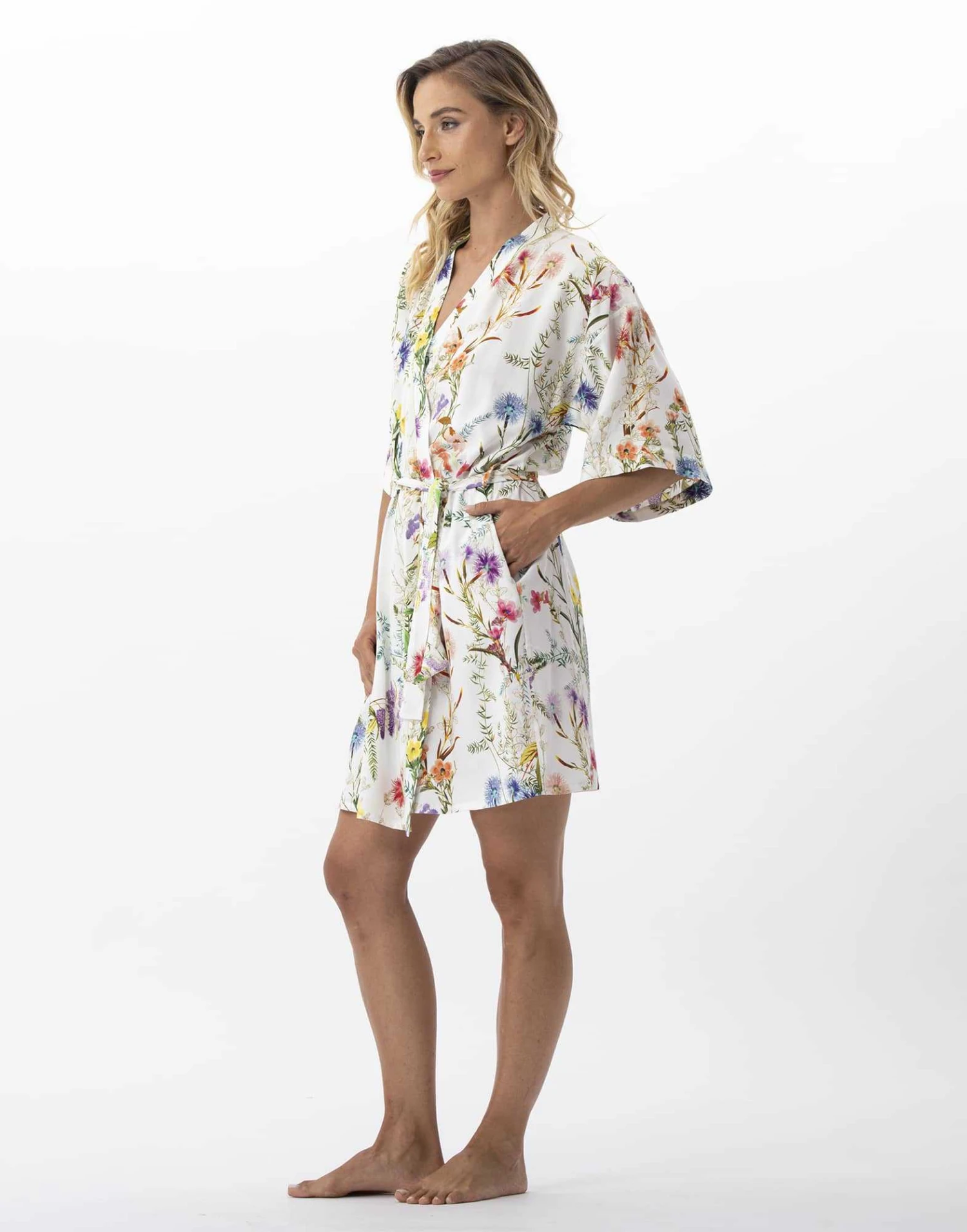 Kimono Imprimé Fleurs En 100% Viscose RIVIERA 760 Multico 4 Kimono Imprimé Fleurs En 100% Viscose RIVIERA 760 Multico – Image 4