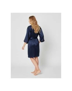 Kimono Soie 260 Marine 5 Kimono Soie 260 Marine -Pyjama Chic Femme Magasin kimono soie 260 marine 2