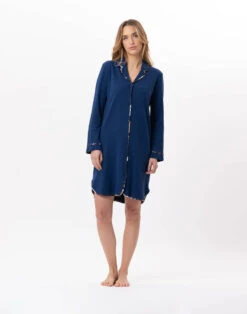 Liquette Boutonnée En Coton GLORIA 805 Prusse