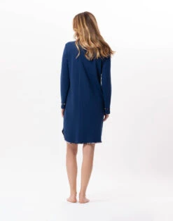 Liquette Boutonnée En Coton GLORIA 805 Prusse -Pyjama Chic Femme Magasin liquette boutonnee en coton gloria 805 prusse 5