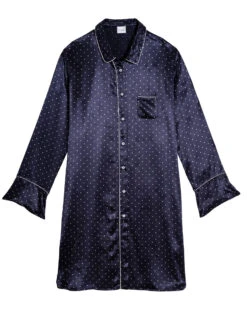 Liquette Boutonnée En Viscose MOON 805 Marine -Pyjama Chic Femme Magasin liquette boutonnee en viscose moon 805 marine 5