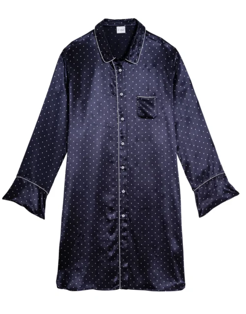 Liquette Boutonnée En Viscose MOON 805 Marine -Pyjama Chic Femme Magasin liquette boutonnee en viscose moon 805 marine 5