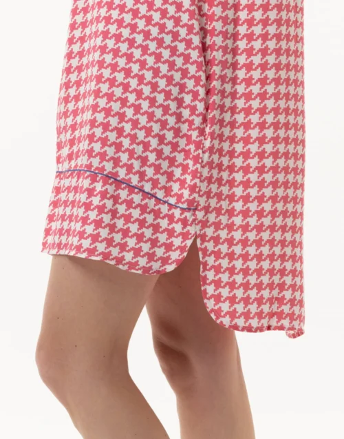 Liquette En 100% Viscose Pied-de-poule COCOTTE 705 Fraise -Pyjama Chic Femme Magasin liquette en 100 viscose pied de poule cocotte 705 fraise 4