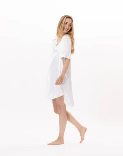 Liquette En Viscose CROISETTE 905 Blanc/Doré 9 Liquette En Viscose CROISETTE 905 Blanc/Doré -Pyjama Chic Femme Magasin liquette en viscose croisette 905 blanc dore 2