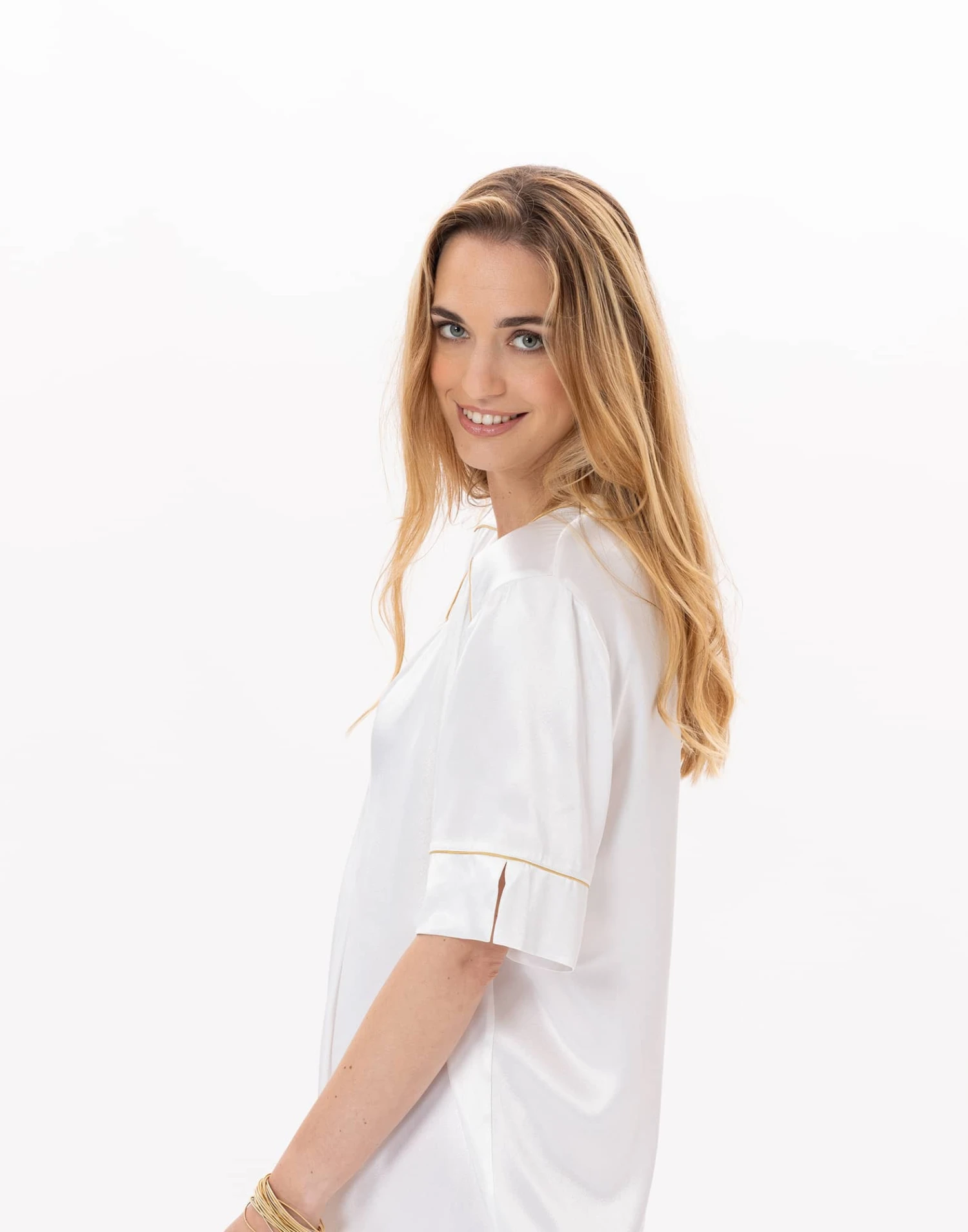 Liquette En Viscose CROISETTE 905 Blanc/Doré 4 Liquette En Viscose CROISETTE 905 Blanc/Doré – Image 4