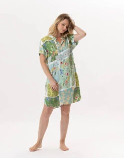 Liquette En Viscose ESTEREL 905 Vert D'eau -Pyjama Chic Femme Magasin liquette en viscose esterel 905 vert d eau 3