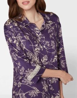 Liquette Imprimée En Viscose CASAMANCE 505 Myrtille/lin -Pyjama Chic Femme Magasin liquette imprimee en viscose casamance 505 myrtille lin 3