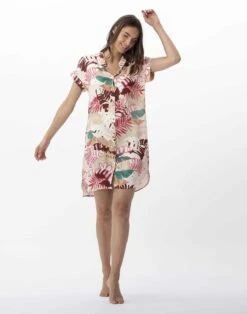 Liquette Imprimée Fleurs En 100% Viscose CAMÉLIA 705 Multico -Pyjama Chic Femme Magasin liquette imprimee fleurs en 100 viscose camelia 705 multico 4