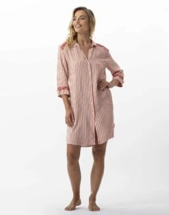 Liquette Rayée En 100% Viscose BIRKIN 705 Dragée -Pyjama Chic Femme Magasin liquette rayee en 100 viscose birkin 705 dragee 3