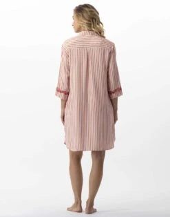 Liquette Rayée En 100% Viscose BIRKIN 705 Dragée -Pyjama Chic Femme Magasin liquette rayee en 100 viscose birkin 705 dragee 4