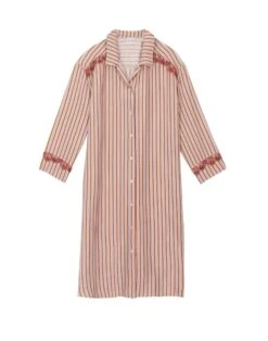 Liquette Rayée En 100% Viscose BIRKIN 705 Dragée -Pyjama Chic Femme Magasin liquette rayee en 100 viscose birkin 705 dragee 5