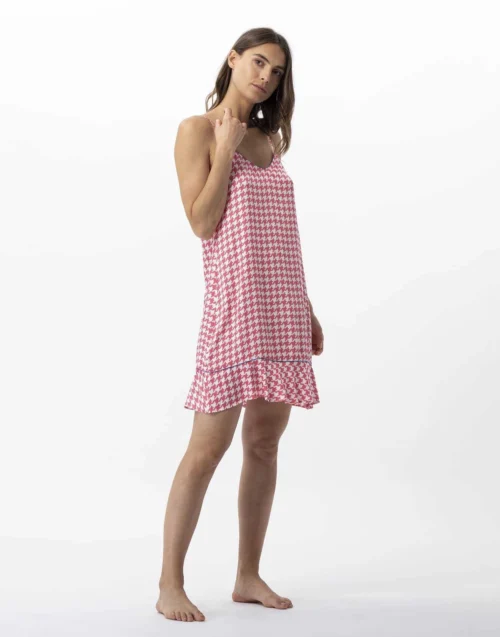 Nuisette En 100% Viscose Pied-de-poule COCOTTE 703 Fraise -Pyjama Chic Femme Magasin nuisette en 100 viscose pied de poule cocotte 703 fraise 2