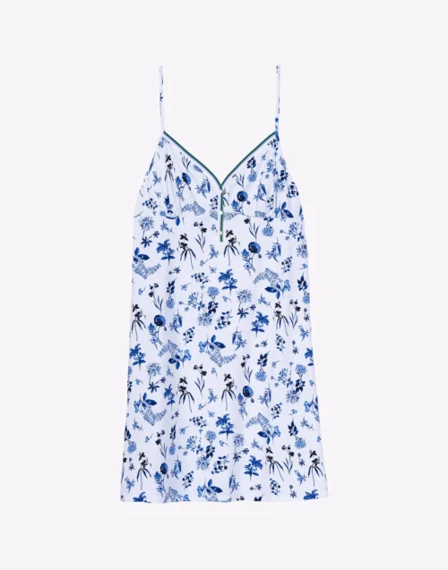 Nuisette En Coton BLOOM 903 Bleu -Pyjama Chic Femme Magasin nuisette en coton bloom 903 bleu 6