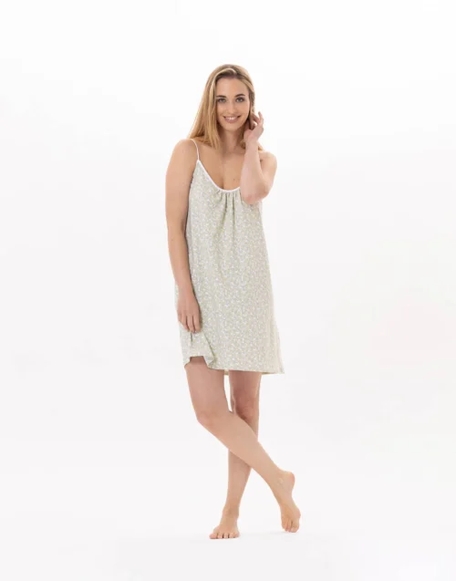 Nuisette En Coton CALISSON 903 Anis -Pyjama Chic Femme Magasin nuisette en coton calisson 903 anis 3