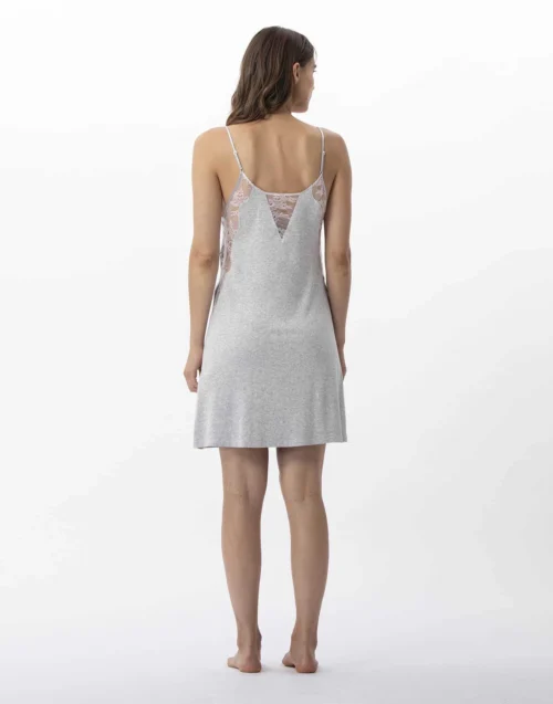 Nuisette En Jersey Et Dentelle ANNAH 703 Gris Chiné -Pyjama Chic Femme Magasin nuisette en jersey et dentelle annah 703 gris chine 4