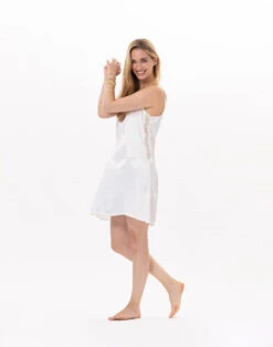 Nuisette En Viscose CROISETTE 903 Blanc -Pyjama Chic Femme Magasin nuisette en viscose croisette 903 blanc 2