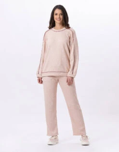 Pantalon En Maille Tricot ALPAGA 880 Beige -Pyjama Chic Femme Magasin pantalon en maille tricot alpaga 880 beige 5