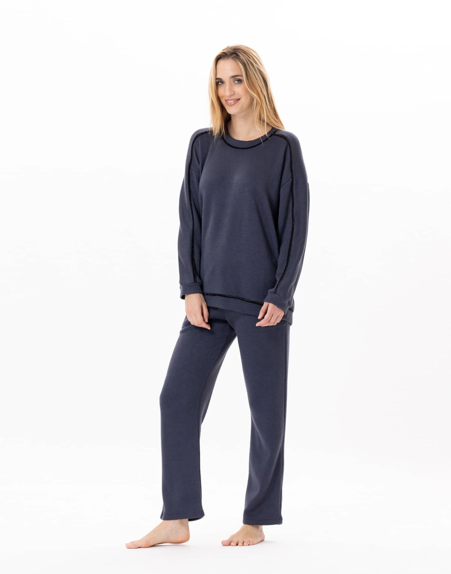 Pantalon En Maille Tricot ALPAGA 880 Marine 7 Pantalon En Maille Tricot ALPAGA 880 Marine – Image 7