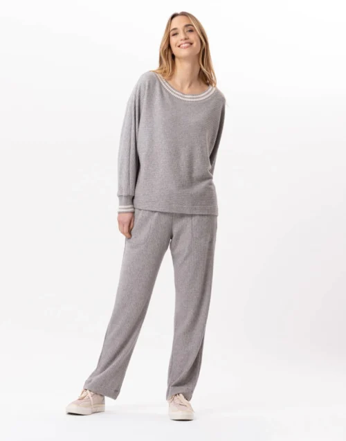 Pantalon En Maille Tricot ESMEE 880 Gris Chine 16 Pantalon En Maille Tricot ESMEE 880 Gris Chine -Pyjama Chic Femme Magasin pantalon en maille tricot esmee 880 gris chine 5