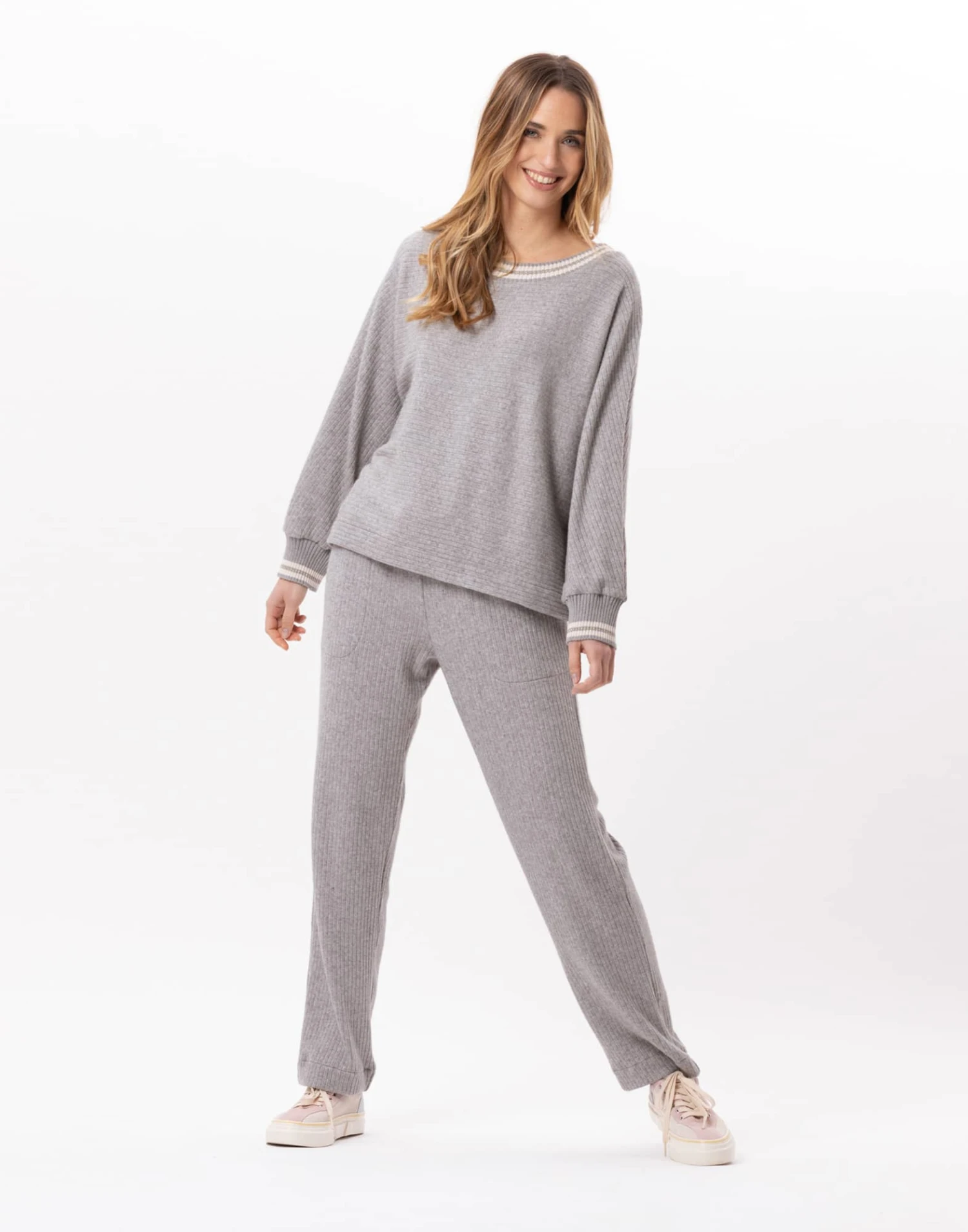 Pantalon En Maille Tricot ESMEE 880 Gris Chine 7 Pantalon En Maille Tricot ESMEE 880 Gris Chine – Image 7