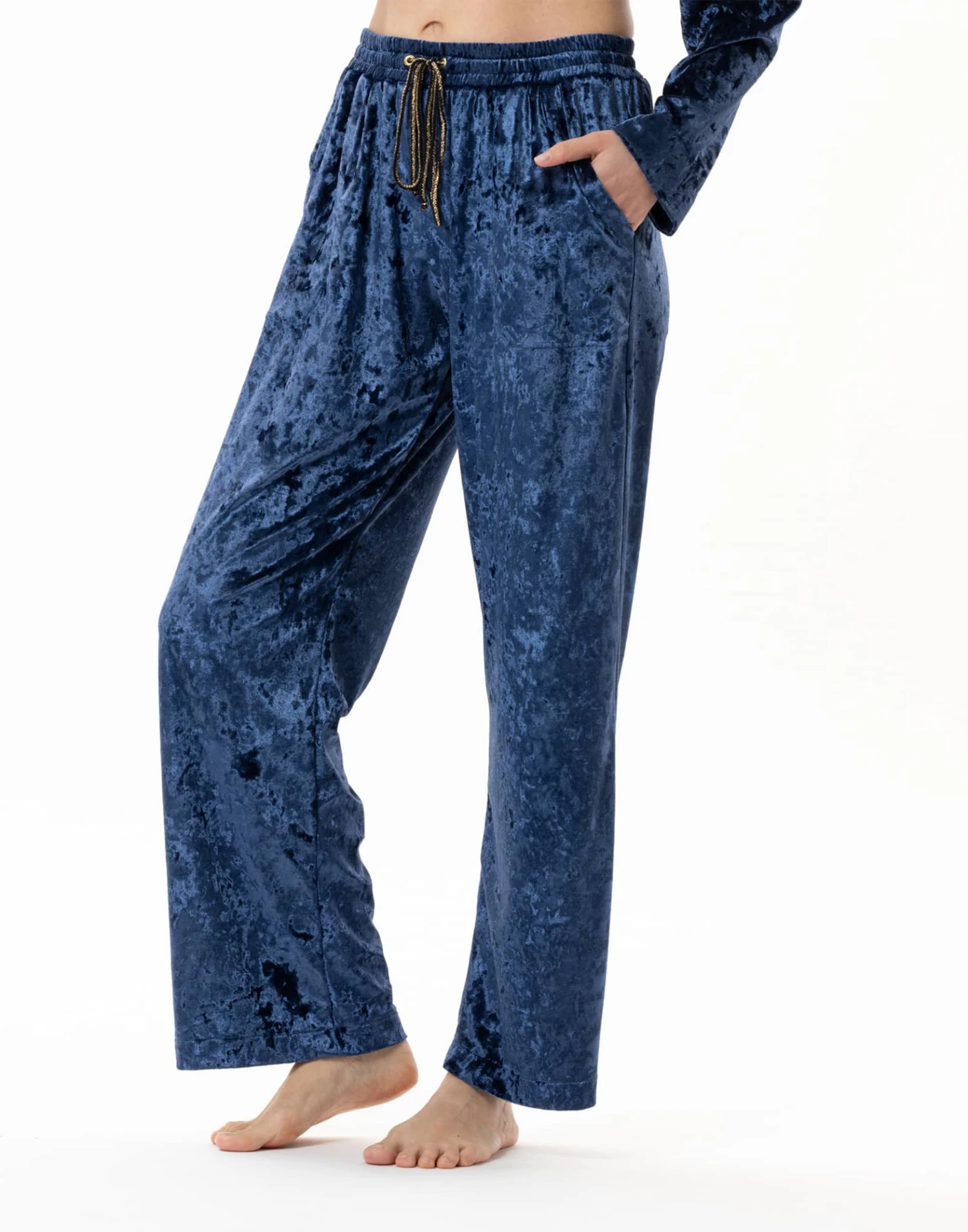 Pantalon En Panne De Velours PLATINE 880 Bleu 3 Pantalon En Panne De Velours PLATINE 880 Bleu – Image 3